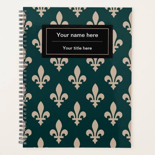 Fleur de Lis Patroon, Frans, Koninklijk, Crème, Gr Planner (Voorkant)