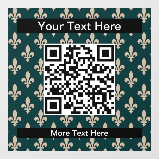 Fleur de Lis Patroon, Frans, Koninklijk, Crème, Gr Raamsticker (Vel)