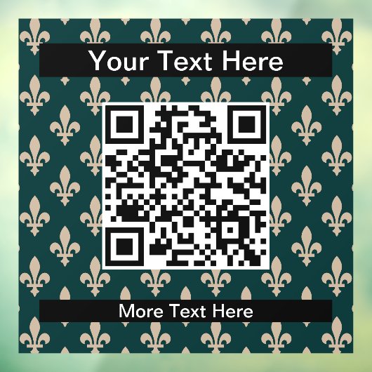 Fleur de Lis Patroon, Frans, Koninklijk, Crème, Gr Raamsticker (Vel 3)