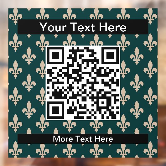 Fleur de Lis Patroon, Frans, Koninklijk, Crème, Gr Raamsticker (Vel 2)