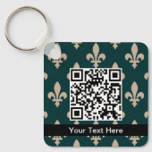 Fleur de Lis Patroon, Frans, Koninklijk, Crème, Gr Sleutelhanger (Voorkant)