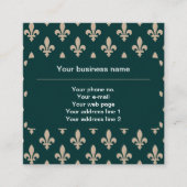Fleur de Lis Patroon, Frans, Koninklijk, Crème, Gr Vierkante Visitekaartje (Voorkant)