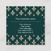 Fleur de Lis Patroon, Frans, Koninklijk, Crème, Gr Vierkante Visitekaartje (Voorkant)