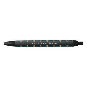 Fleur de Lis Patroon, Frans, Koninklijk, Crème, Gr Zwarte Inkt Pen