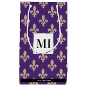 Fleur de Lis-patroon, Frans, Koninklijk, Crème, Pa Klein Cadeauzakje (Voorkant)