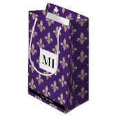 Fleur de Lis-patroon, Frans, Koninklijk, Crème, Pa Klein Cadeauzakje (Voorkant Gekanteld)