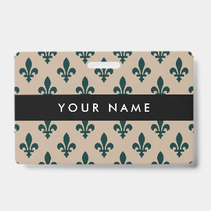 Fleur de Lis Patroon, Frans, Koninklijk, Groen Badge