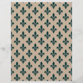 Fleur de Lis Patroon, Frans, Koninklijk, Groen Flyer (Achterkant)