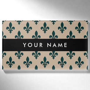 Fleur de Lis Patroon, Frans, Koninklijk, Groen Naambadge