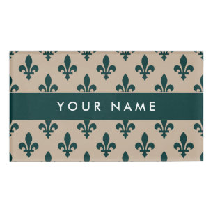 Fleur de Lis Patroon, Frans, Koninklijk, Groen Naambadge