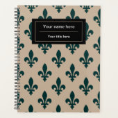 Fleur de Lis Patroon, Frans, Koninklijk, Groen Planner (Voorkant)