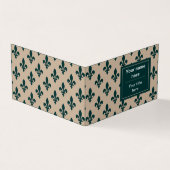 Fleur de Lis Patroon, Frans, Koninklijk, Groen Visitekaartje (Buitenkant)