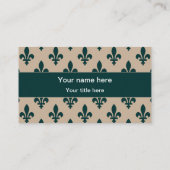 Fleur de Lis Patroon, Frans, Koninklijk, Groen Visitekaartje (Achterkant)