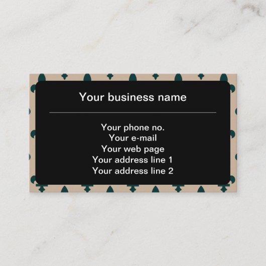 Fleur de Lis Patroon, Frans, Koninklijk, Groen Visitekaartje (Voorkant)