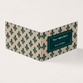 Fleur de Lis Patroon, Frans, Koninklijk, Groen Visitekaartje (Buitenkant)