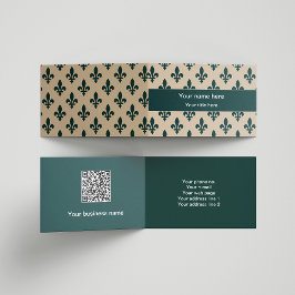 Fleur de Lis Patroon, Frans, Koninklijk, Groen Visitekaartje