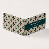 Fleur de Lis Patroon, Frans, Koninklijk, Groen Visitekaartje (Buitenkant)