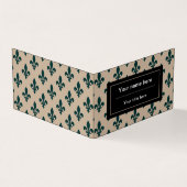 Fleur de Lis Patroon, Frans, Koninklijk, Groen Visitekaartje (Buitenkant)