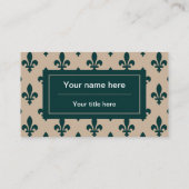 Fleur de Lis Patroon, Frans, Koninklijk, Groen Visitekaartje (Achterkant)