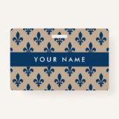 Fleur de Lis Patroon, Frans, Koninklijk, Marine Bl Badge (Voorkant)
