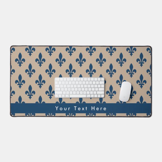 Fleur de Lis Patroon, Frans, Koninklijk, Marine Bl Bureaumat (Keyboard & Muis)