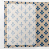 Fleur de Lis Patroon, Frans, Koninklijk, Marine Bl Drieluik Kaart (Binnenzijde eerst)