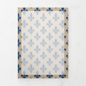 Fleur de Lis Patroon, Frans, Koninklijk, Marine Bl Drieluik Kaart (Cover)