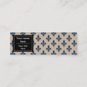 Fleur de Lis Patroon, Frans, Koninklijk, Marine Bl Mini Visitekaartje (Achterkant)