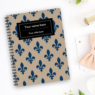 Fleur de Lis Patroon, Frans, Koninklijk, Marine Bl Notitieboek