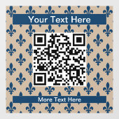 Fleur de Lis Patroon, Frans, Koninklijk, Marine Bl Raamsticker (Vel)