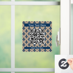 Fleur de Lis Patroon, Frans, Koninklijk, Marine Bl Raamsticker