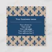 Fleur de Lis Patroon, Frans, Koninklijk, Marine Bl Vierkante Visitekaartje (Voorkant)