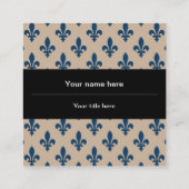 Fleur de Lis Patroon, Frans, Koninklijk, Marine Bl Vierkante Visitekaartje (Achterkant)