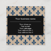 Fleur de Lis Patroon, Frans, Koninklijk, Marine Bl Vierkante Visitekaartje (Voorkant)