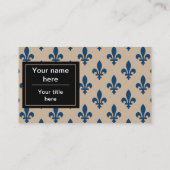 Fleur de Lis Patroon, Frans, Koninklijk, Marine Bl Visitekaartje (Achterkant)