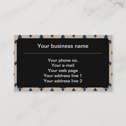 Fleur de Lis Patroon, Frans, Koninklijk, Marine Bl Visitekaartje (Voorkant)