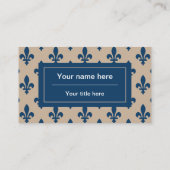 Fleur de Lis Patroon, Frans, Koninklijk, Marine Bl Visitekaartje (Achterkant)