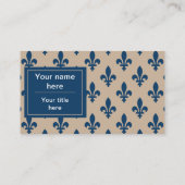 Fleur de Lis Patroon, Frans, Koninklijk, Marine Bl Visitekaartje (Achterkant)