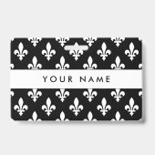 Fleur de Lis Patroon, Frans, Koninklijk, Wit Badge (Achterkant)