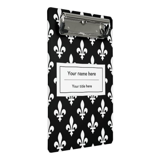 Fleur de Lis Patroon, Frans, Koninklijk, Wit Mini Klembord (Schuin)