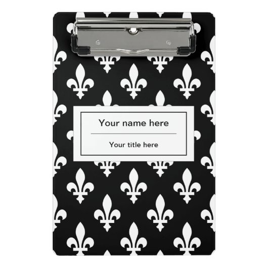 Fleur de Lis Patroon, Frans, Koninklijk, Wit Mini Klembord (Voorkant)