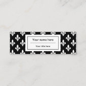 Fleur de Lis Patroon, Frans, Koninklijk, Wit Mini Visitekaartje (Achterkant)