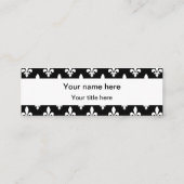 Fleur de Lis Patroon, Frans, Koninklijk, Wit Mini Visitekaartje (Achterkant)