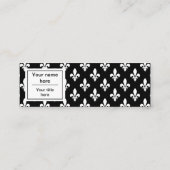 Fleur de Lis Patroon, Frans, Koninklijk, Wit Mini Visitekaartje (Achterkant)