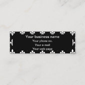 Fleur de Lis Patroon, Frans, Koninklijk, Wit Mini Visitekaartje (Voorkant)