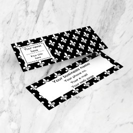 Fleur de Lis Patroon, Frans, Koninklijk, Wit Mini Visitekaartje