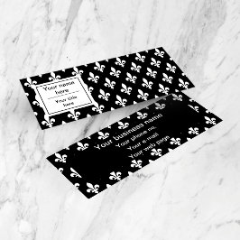 Fleur de Lis Patroon, Frans, Koninklijk, Wit Mini Visitekaartje