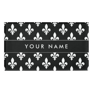 Fleur de Lis Patroon, Frans, Koninklijk, Wit Naambadge