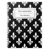 Fleur de Lis Patroon, Frans, Koninklijk, Wit Notitieboek (Voorkant)