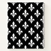 Fleur de Lis Patroon, Frans, Koninklijk, Wit Notitieboek (Achterkant)